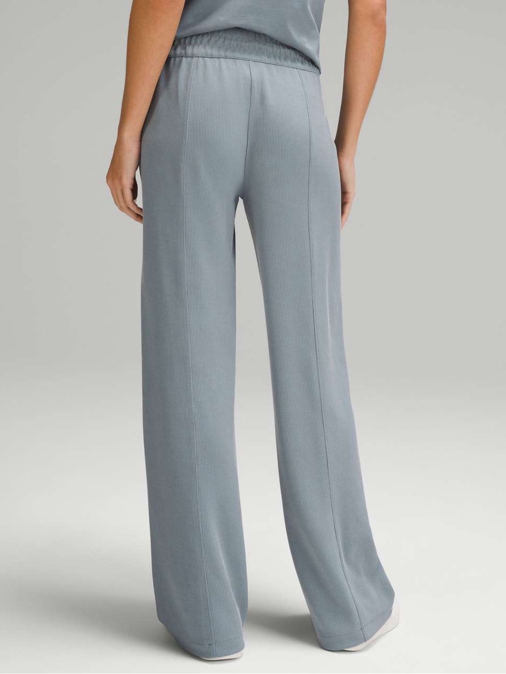 85. Lululemon Ribbed Softstreme Mid-Rise Pant 32" Belgian Blue - Picture 3 of 13